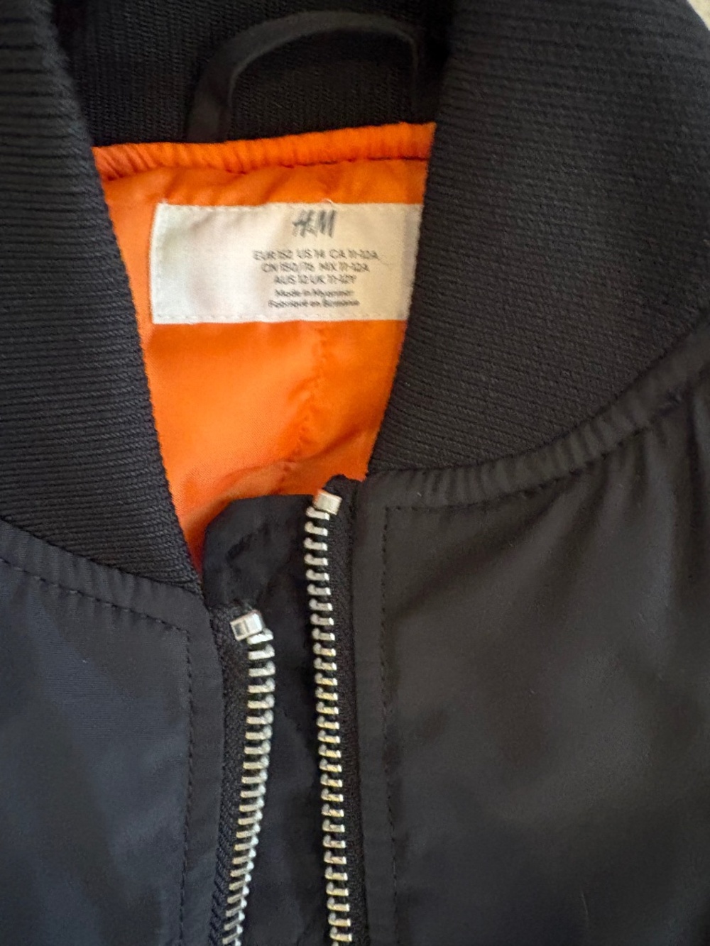 H&m bomber jacket kids size 11-12 yrs black